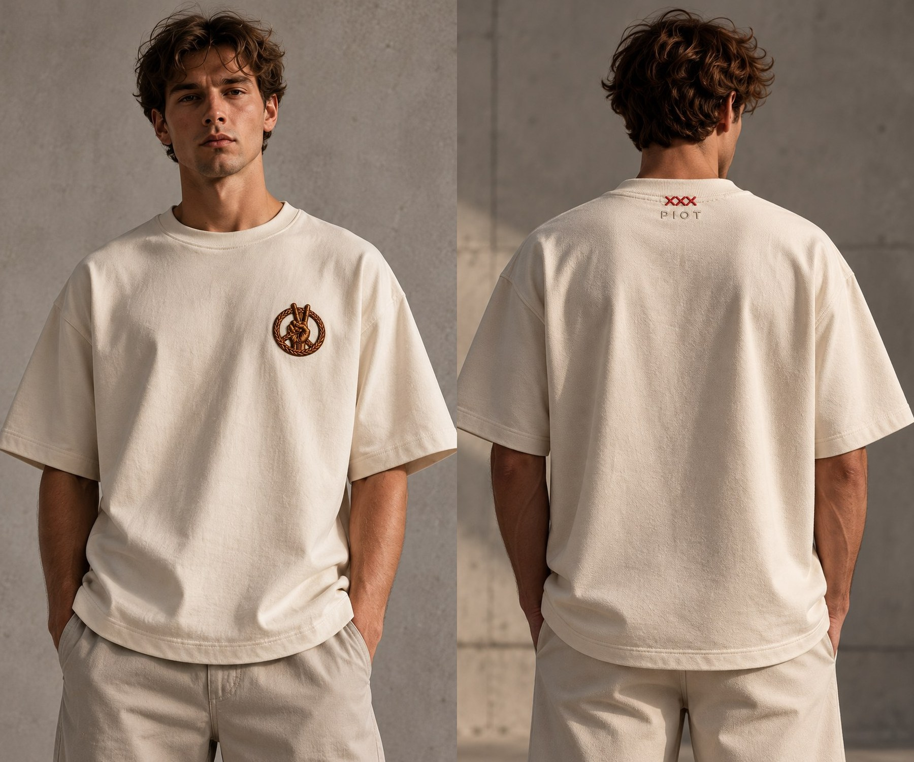 PIOT CLEAN CREAM worn front and back